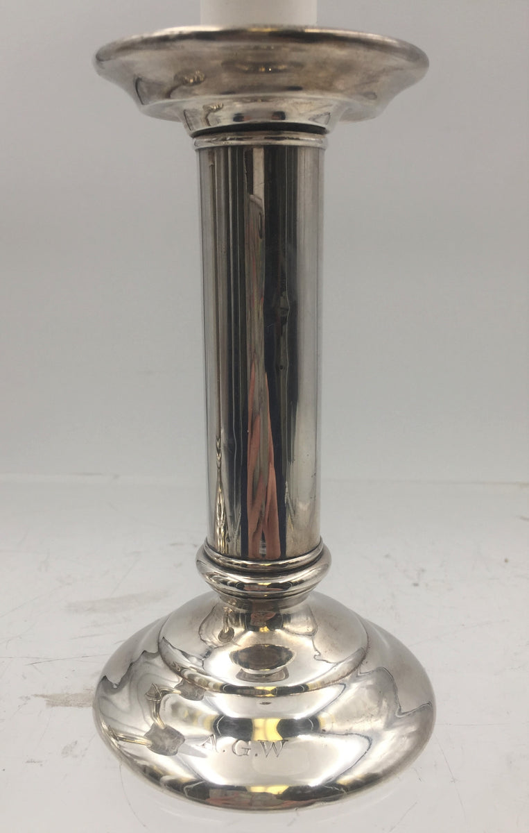 Pair of 8 1/2 Continental Sterling Silver Twisted Candlesticks