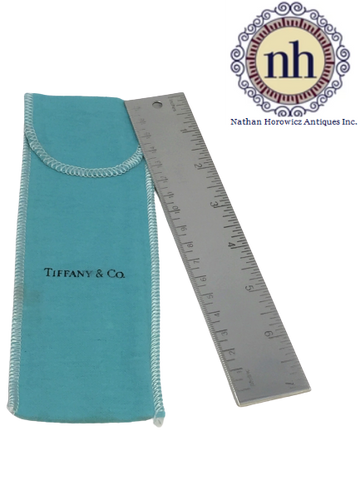 Tiffany & Co. Silver Metric Ruler in Classic Tiffany-Blue Pouch