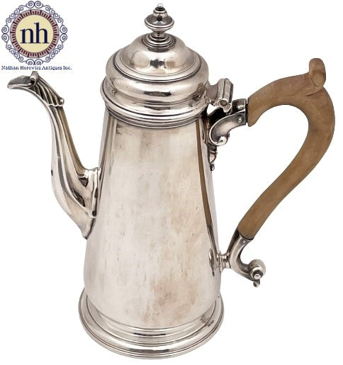 English Georgian Sterling Silver Coffee Pot from Late 18th/ Early 19th Century