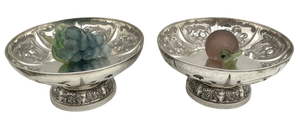 Pair of Garrard English Crown Jeweler Sterling Silver 1825 Georgian Footed Bowls/ Dishes