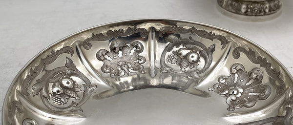 Pair of Garrard English Crown Jeweler Sterling Silver 1825 Georgian Footed Bowls/ Dishes