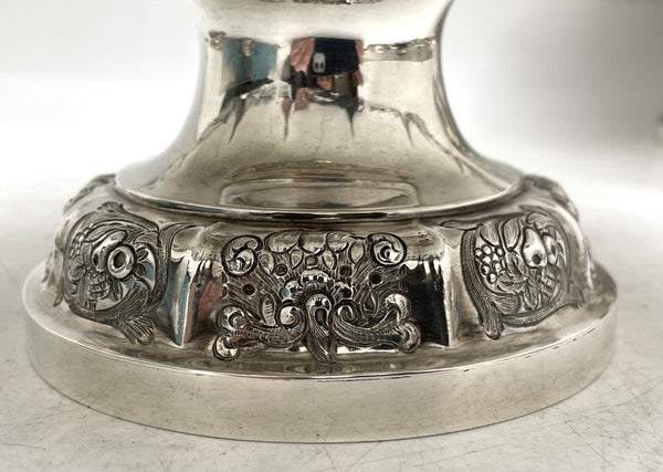 Pair of Garrard English Crown Jeweler Sterling Silver 1825 Georgian Footed Bowls/ Dishes