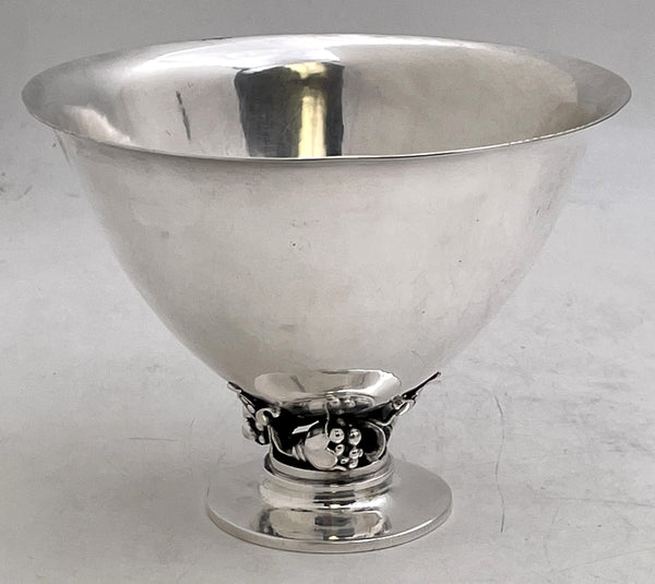 Georg Jensen Sterling Silver Hammered Bowl #778 in Mid-Century Modern Style