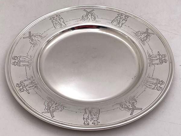 Gorham Gilt Sterling Silver 1927 Child Bowl & Underplate with Children Motifs