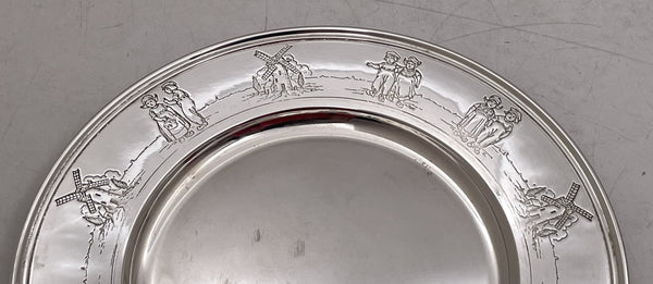 Gorham Gilt Sterling Silver 1927 Child Bowl & Underplate with Children Motifs