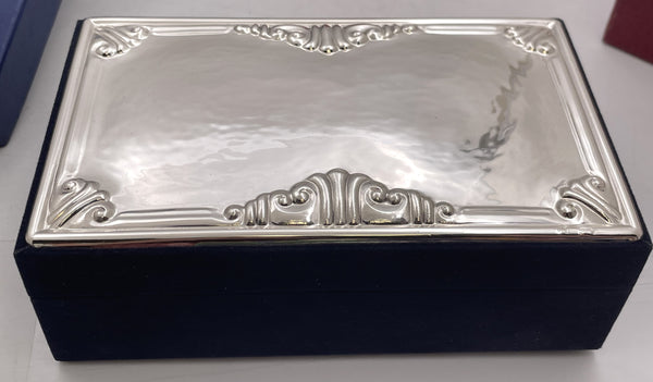 Del Conte Italian Sterling Silver Jewelry Box in Mid-Century Modern Style