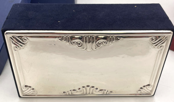 Del Conte Italian Sterling Silver Jewelry Box in Mid-Century Modern Style