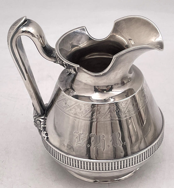 Tiffany & Co. 1875 Sterling Silver 5-Piece Tea & Coffee Set in Aesthetic Movement and in Italian Pattern