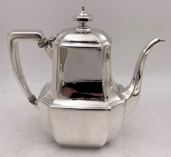 Tiffany & Co. 1912 Sterling Silver 6-Piece Tea & Coffee Set in Hampton Pattern and in Art Deco Style