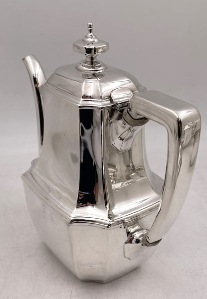 Tiffany & Co. 1912 Sterling Silver 6-Piece Tea & Coffee Set in Hampton Pattern and in Art Deco Style