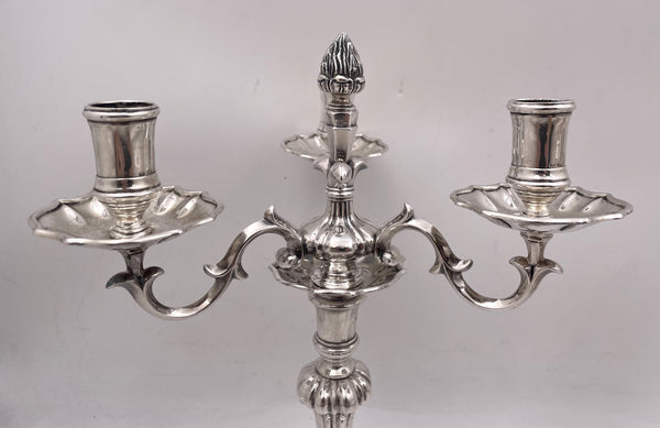 Pair of Mario Buccellati Italian Silver 3-Light Candelabra