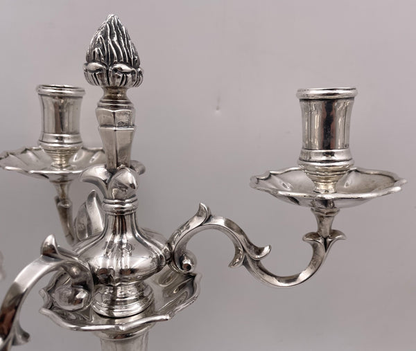 Pair of Mario Buccellati Italian Silver 3-Light Candelabra