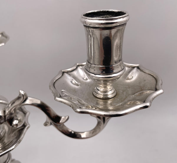 Pair of Mario Buccellati Italian Silver 3-Light Candelabra