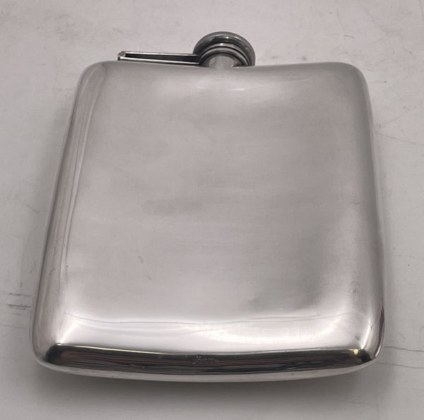 Elgin Hammered Sterling Silver Flask in Art Deco Style from Early 20th Century