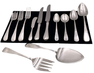 Old Newbury Crafters Sterling Silver 119-Piece Wilton Flatware Set for 12 in Jensen Style