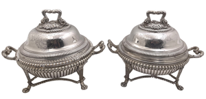 Pair of Paul Storr 1809 Georgian Sterling Silver Tureens / Covered Vegetables