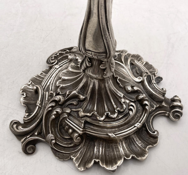 Pair of Fasoli Italian Continental Silver 7-Light Candelabra from Late 19th or Early 20th Century