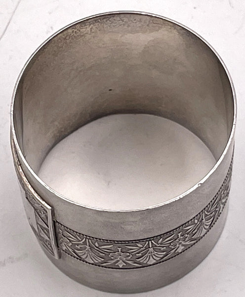 Wood & Hughes Sterling Silver Napkin Ring Holder from 19th Century