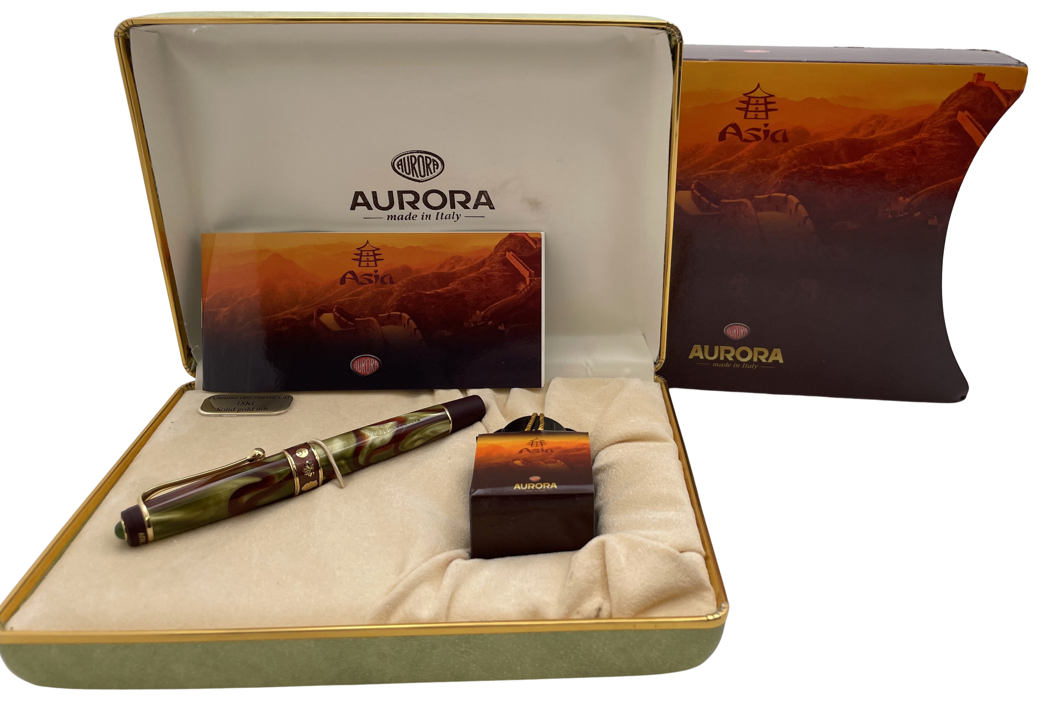 Aurora Asia Limited Edition Fountain Pen with Ink, Boxes & Papers