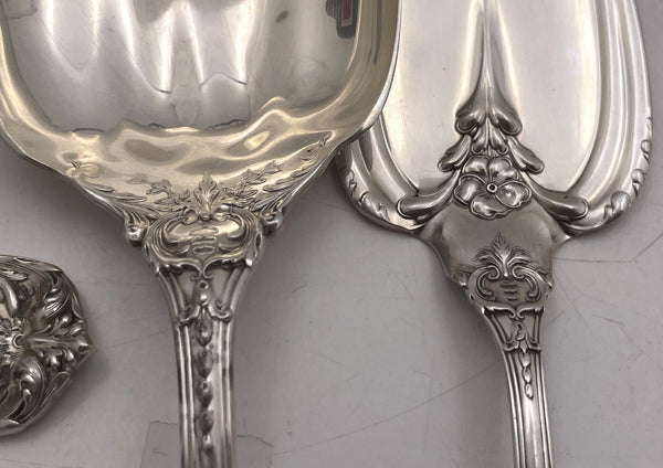 Reed & Barton Set of 6 Sterling Silver Servers in Francis I Pattern and Art Nouveau Style