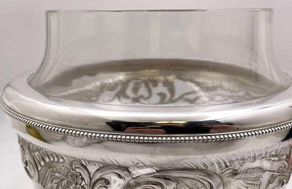 French Sterling Silver & Cut Glass Wine Cooler from the Turn of the Century