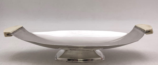 English Sterling Silver Dish in Mid-Century Modern Style