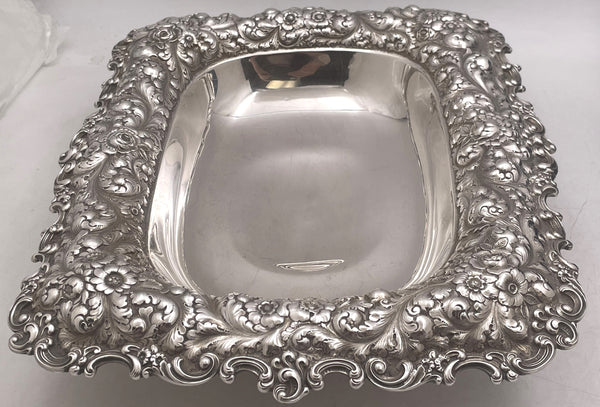 Durgin for Grogan Sterling Silver Repousse Bowl from Late 19th Century