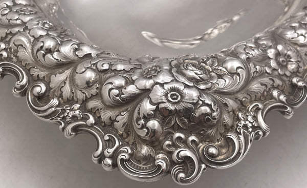 Durgin for Grogan Sterling Silver Repousse Bowl from Late 19th Century