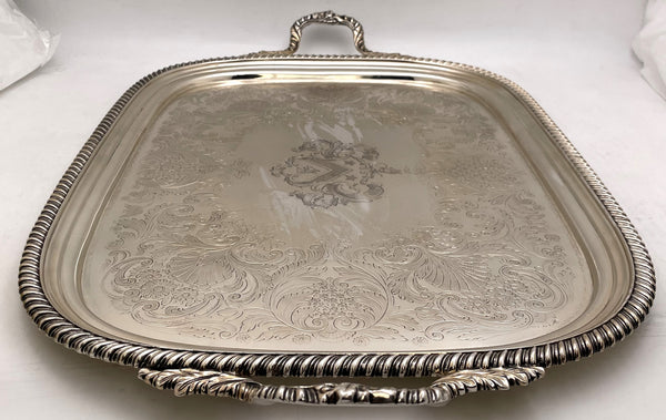 William Bateman English Sterling Silver 1815 Large Georgian Tray