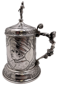 German Silver Tankard with Cosimo de Medici from 19th Century