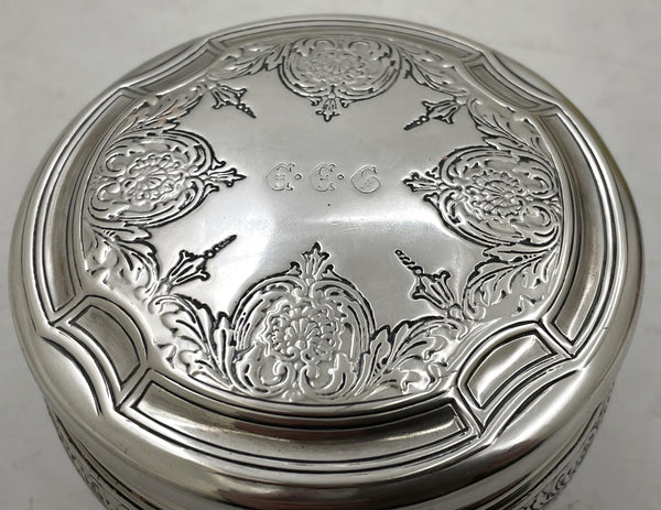 Tiffany & Co. Sterling Silver 1923 Vanity Powder Box in Art Deco Style