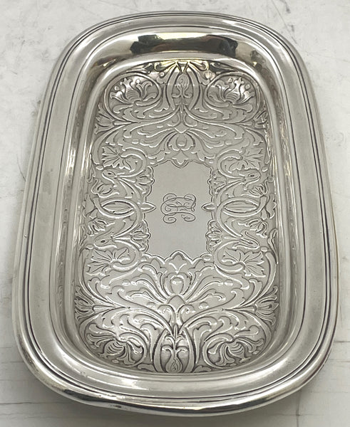 Tiffany & Co. Sterling Silver 1908 Trinket Tray in Art Nouveau Style