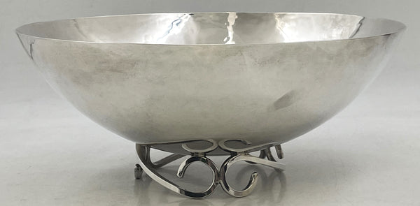 Sciarrotta Sterling Silver Centerpiece Bowl in Mid-Century Modern Style