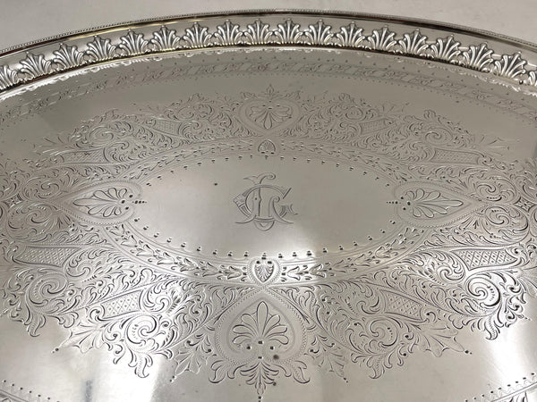 William Hutton & Sons English Sterling Silver 1897 Victorian Two-Handled Tray