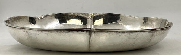 Mulholland Sterling Silver Hammered Centerpiece Bowl in Chicago Arts & Crafts Style