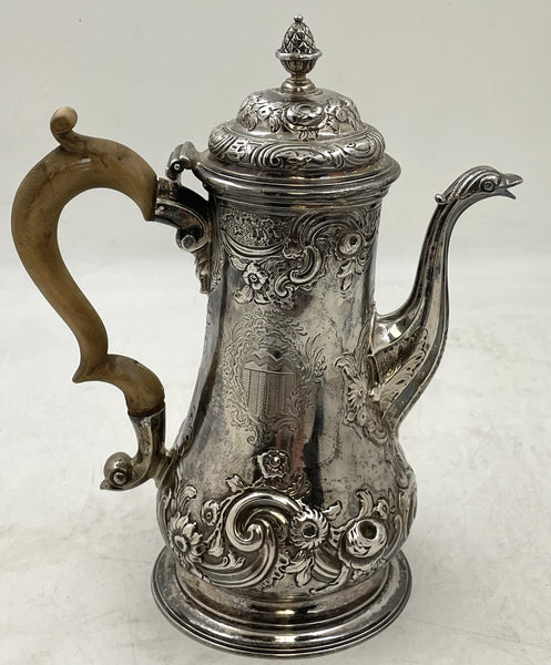 Thomas Whipham Sterling Silver Georgian Coffee Pot from 1752