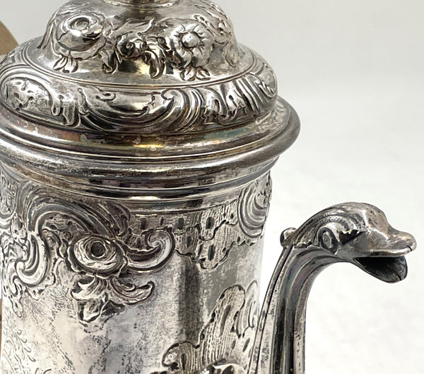 Thomas Whipham Sterling Silver Georgian Coffee Pot from 1752