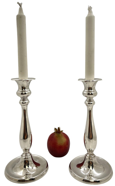 Pair of Tiffany & Co. Sterling Silver Italian Candlesticks in Mid-Century Modern Style