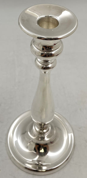 Pair of Tiffany & Co. Sterling Silver Italian Candlesticks in Mid-Century Modern Style