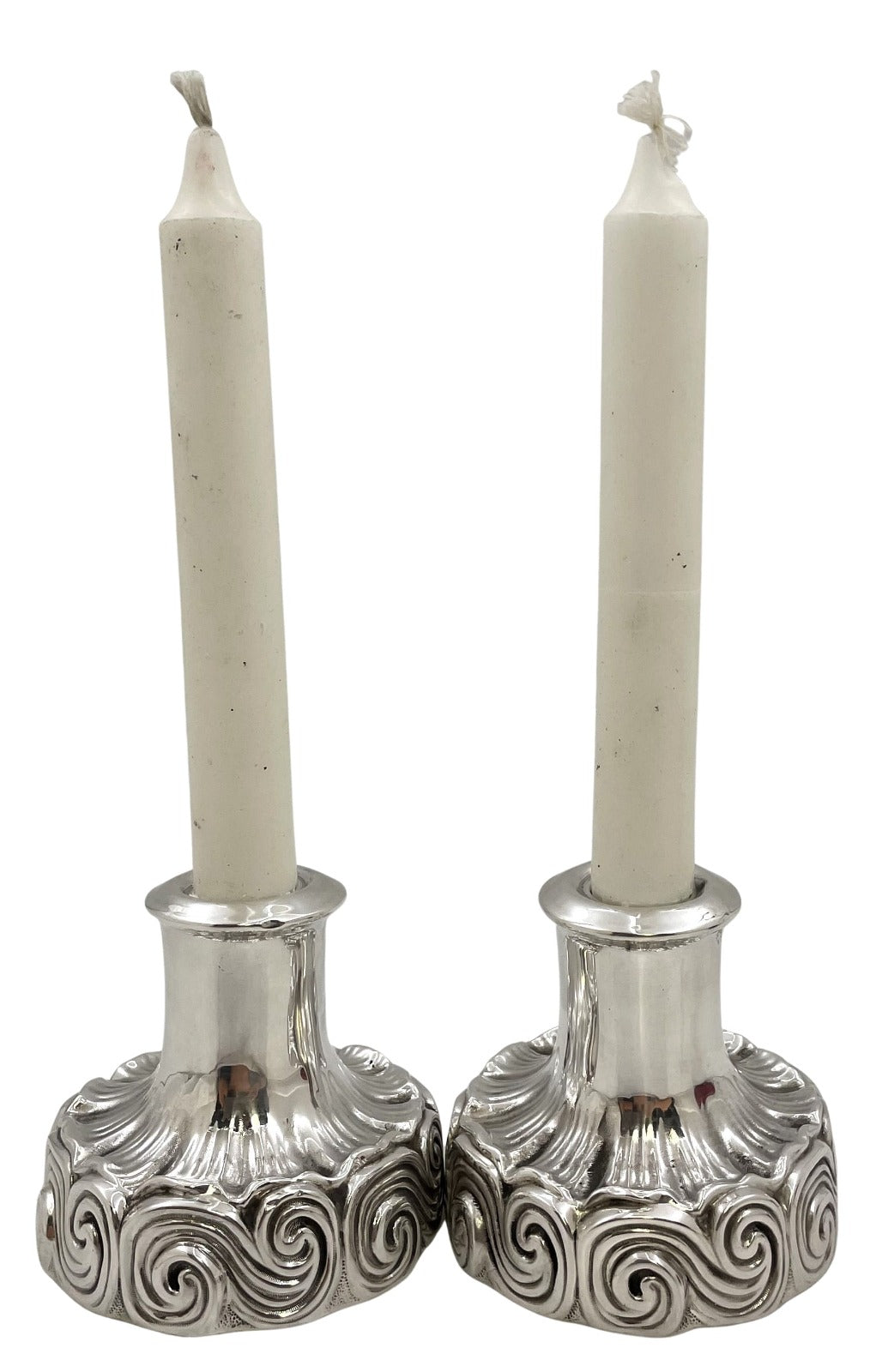 Pair of Tiffany & Co. Sterling Silver Candle Holders Designed by Louis C. Tiffany