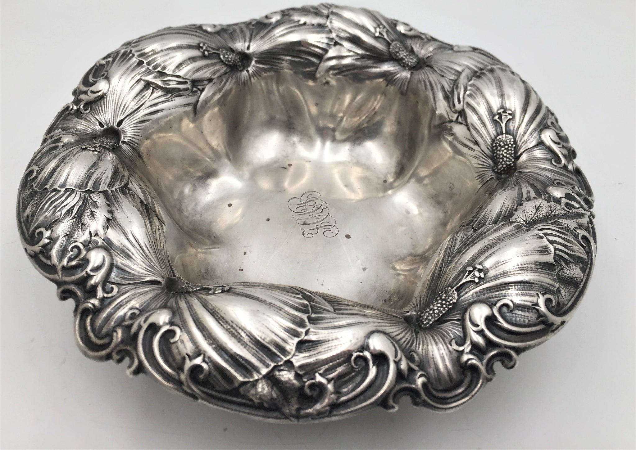 Decorative Art Nouveau Fruit Bowl / good Cup Jadinere / Silver Wedding 1915 #Y