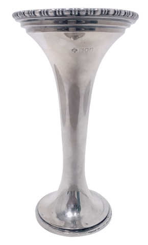 George V Silver Trumpet Vase