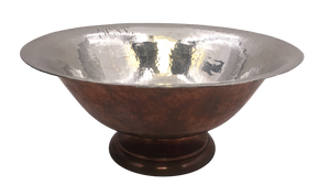 Hand Hammered Sterling Silver and Copper Centerpiece Bowl by Gebelein