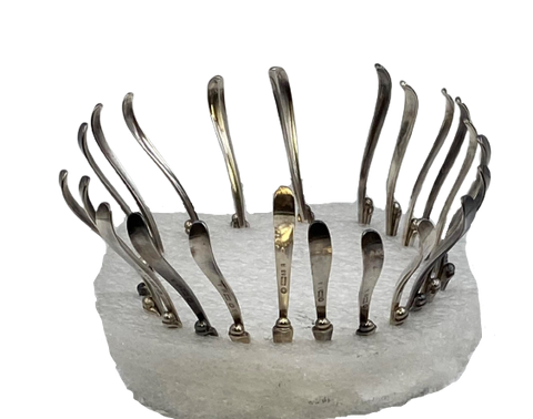 Set of 10 Georg Jensen Sterling Silver Serving Nut Picks in Pattern 68A